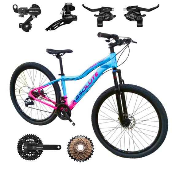 Imagem de Bicicleta MTB Feminina Absolute Hera 21 Velocidades Aro 29 Aluminio Freio a Disco C/ Kit Shimano