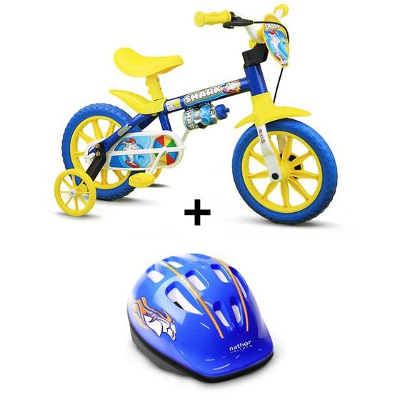 Imagem de Bicicleta Nathor Shark Aro 12 Infantil Com Capacete