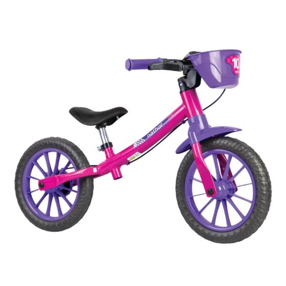 Imagem de Bicicleta para equilibrio infantil meninas balance bike feminina 02 sem pedal - rosa