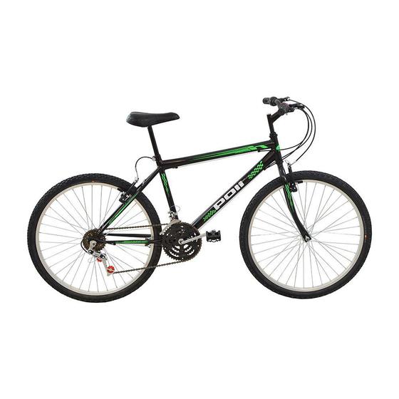 Bicicleta Polimet MTB Poli Podium Quadro 17/Aro 26/18 Velocidades Preto/Verde 7700 Menor preço em Bicicleta Polimet MTB Poli Podium Quadro 17/Aro 26/18 Velocidades Preto/Verde 7700