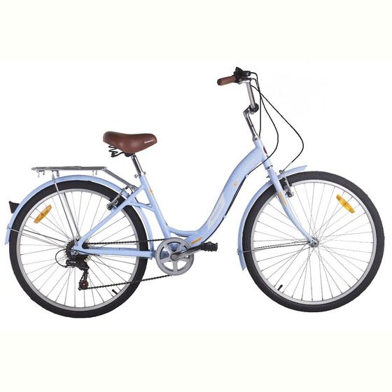 Imagem de Bicicleta Retrô Aro 26 Alumínio 7V Azul Shimano City 