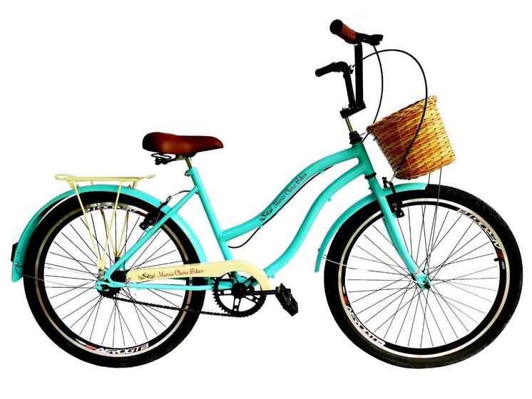 Imagem de Bicicleta retrô passeio aro 26 com cesta sem marcha tiffany