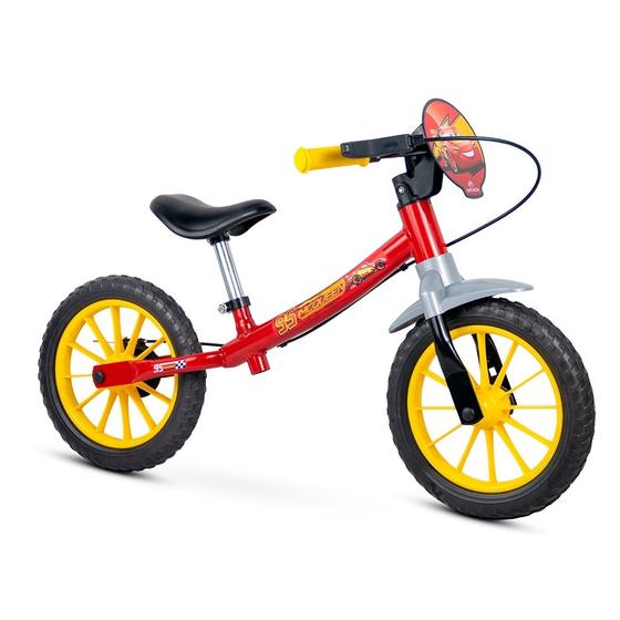 Imagem de Bicicleta Sem Pedal Aro 12 Nathor Balance Bike Carros Disney Relâmpago McQueen Cor Vermelho