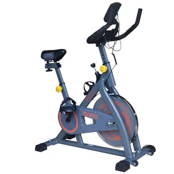 Imagem de Bicicleta Spinning Ergométrica 6 Funções Fitness Treino Residencial Profissional Academia Preta