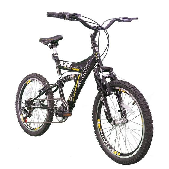 Bicicleta Track&bikes Xr20 Aro 20 Full Suspensão 6 Marchas - Preto