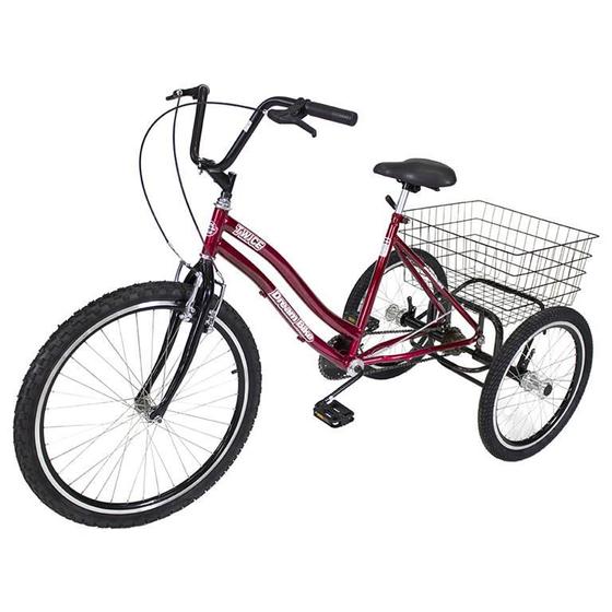 Imagem de Bicicleta Triciclo 3 Rodas- Vermelho Freio V-Brake