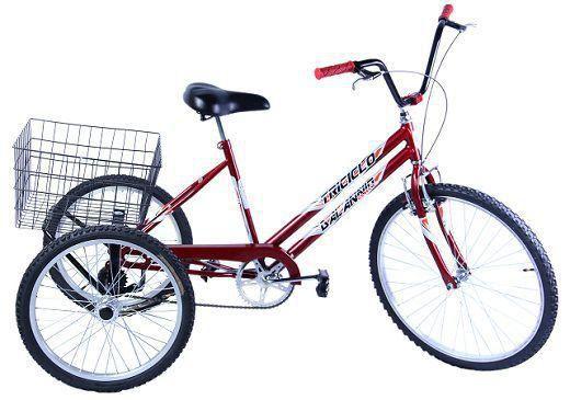 Imagem de Bicicleta Triciclo Aro 26 Adulto Vermelho