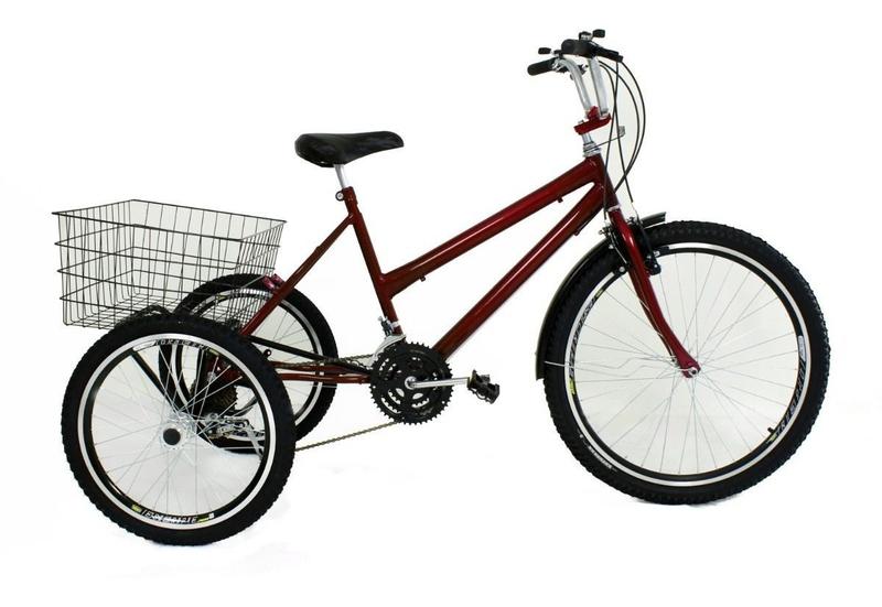 Imagem de Bicicleta Triciclo Luxo Aro 26 Completo Com 21 Marchas