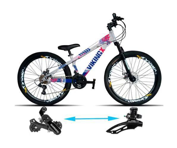 Imagem de Bicicleta Viking Aro 26 TuffX25/30 Vmaxx Freio a Disco 21V  Prata Azul