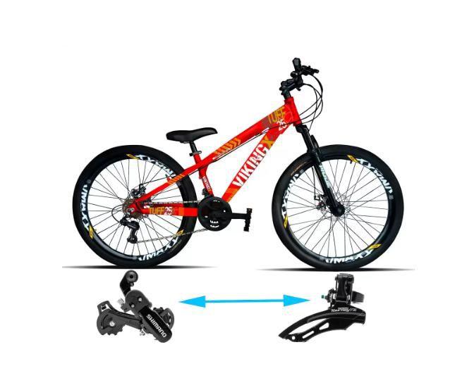 Imagem de Bicicleta Viking Aro 26 TuffX25/30 Vmaxx Freio a Disco 21V Vermelho