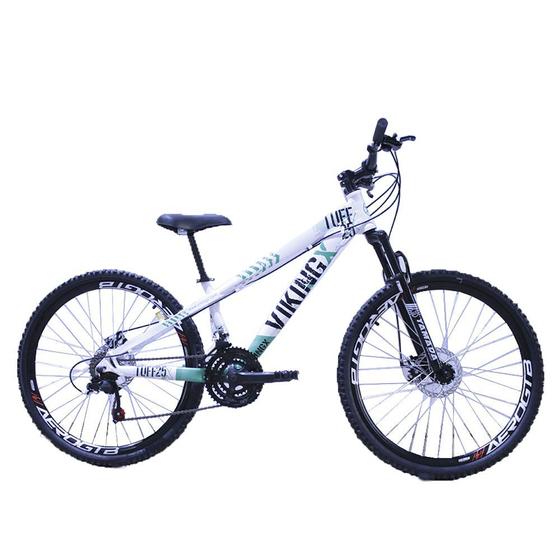 Imagem de Bicicleta Viking X TUFF 25/30 26 Freio a Disco Mec 21V Cambios Importados Branco verde