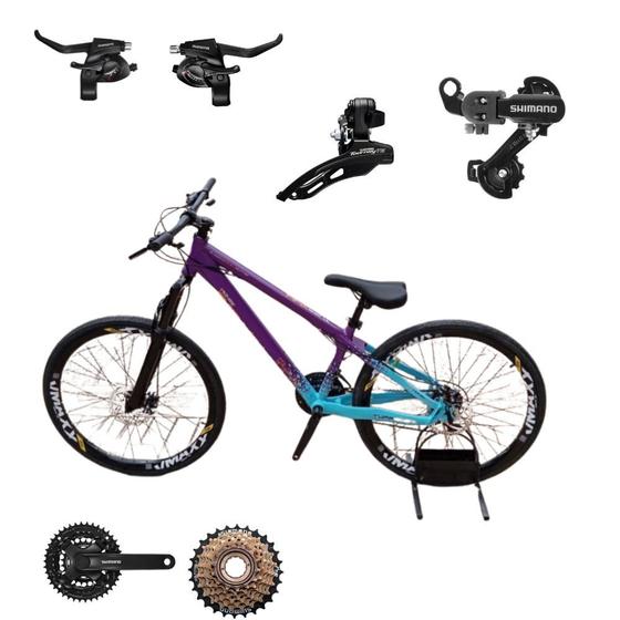 Imagem de Bicicleta Vikingx Tuff 44 Aro 26 Aluminio 21v Cambio Shimano Transmissão Shimano Mtb Freeride Suspensão Dianteira Unissex