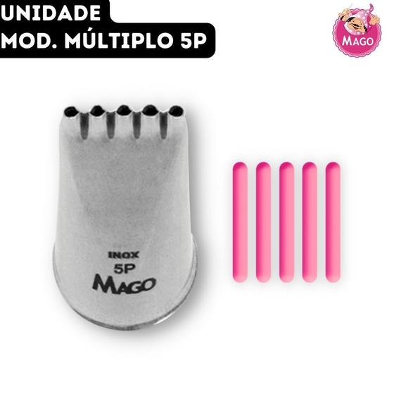 Imagem de Bico de Confeitar Múltiplo Inox Grande Mago - Mod. 5P - Unidade