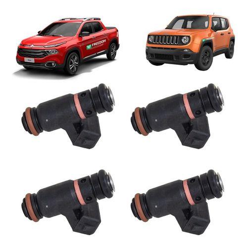 Imagem de Bico injetor fiat toro 1.8 16v jeep renegade 1.8 16v flex 2016 á 2020 e-torq - kit c/ 4 unidades