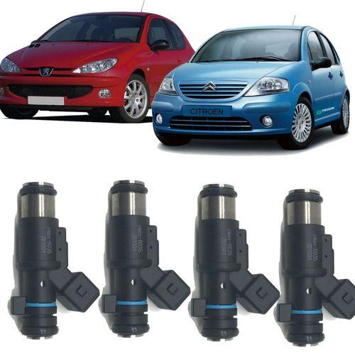 Imagem de Bico injetor peugeot 206 citroen c3 1.4 8v gasolina 2003 á 2006 - 01f002a kit c/4 unidades