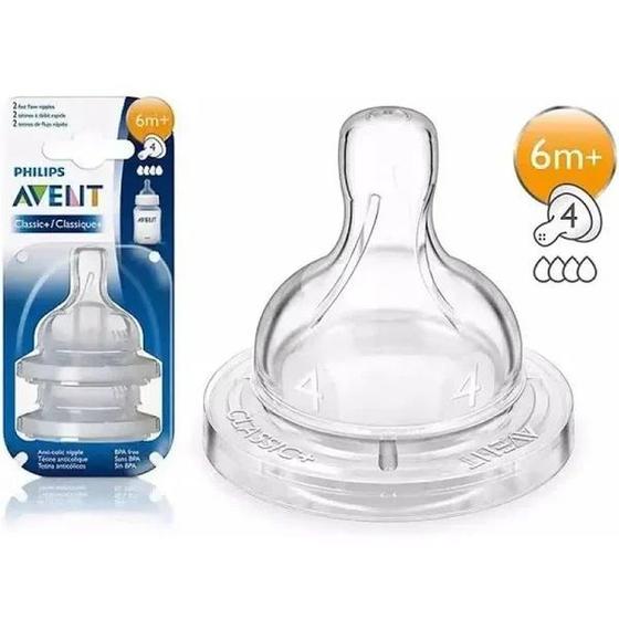 Imagem de Bico Mamadeira Anti-colic 2 Uni Clássico Philips Avent 6+