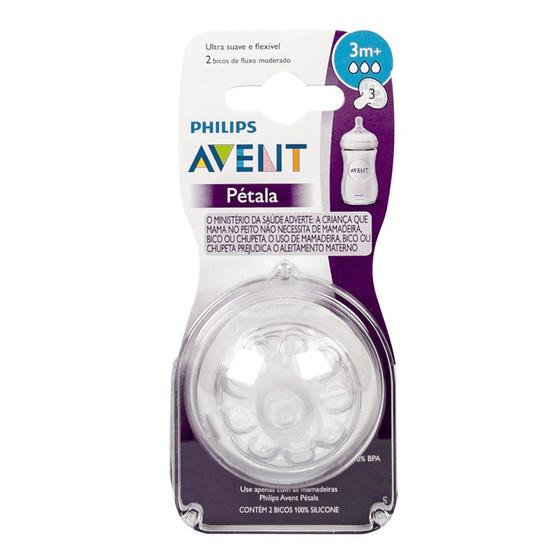 Imagem de Bico Mamadeira Philips Avent Pétala Nº 3 3m+ 2 Unidades