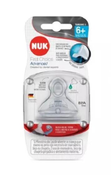 Imagem de Bico Nuk Silicone First Choice Advanced Fluxo Médio 6+m