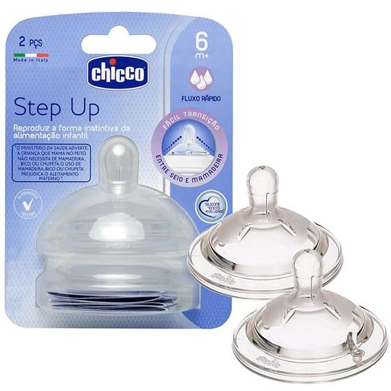 Imagem de Bico Para Mamadeira Step Up 6m+ Fluxo Rápido Com 2 Un Chicco