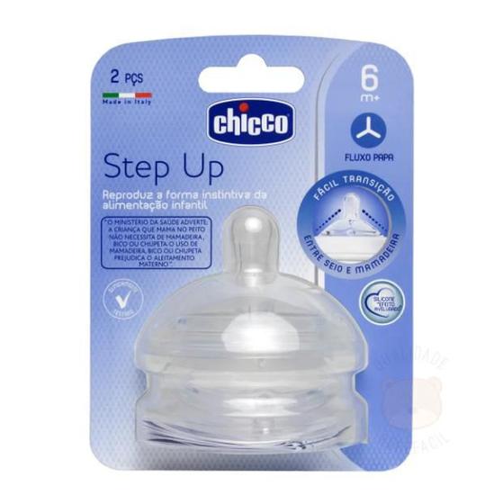 Imagem de Bico Step Up Silicone Fluxo Papa +6M Chicco