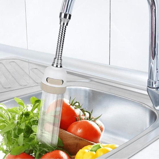 Imagem de Bico Torneira Chuveirinho Gourmet Arejador 3 Jatos Abs Inox Torneira Direcionável