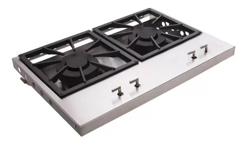 Imagem de Bifeteira de Embutir Estilo Cooktop 65cm Duplo Inox 304 Gás