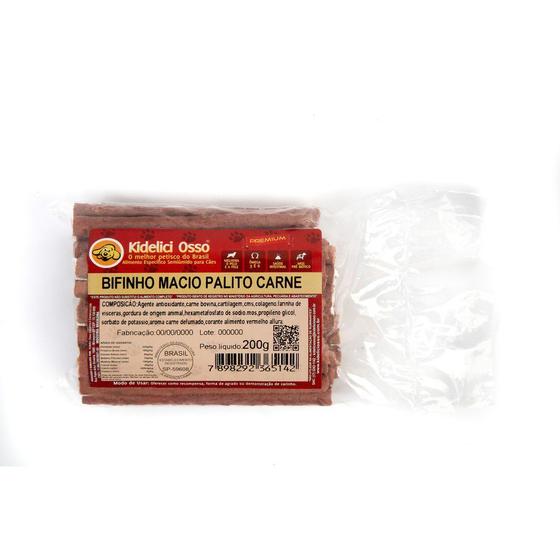 Imagem de Bifinho Macio Palito - Kidelici Osso - Sabor Carne - 200g