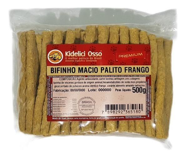 Imagem de Bifinho Macio Palito Kidelici Osso - Sabor Frango - 500G