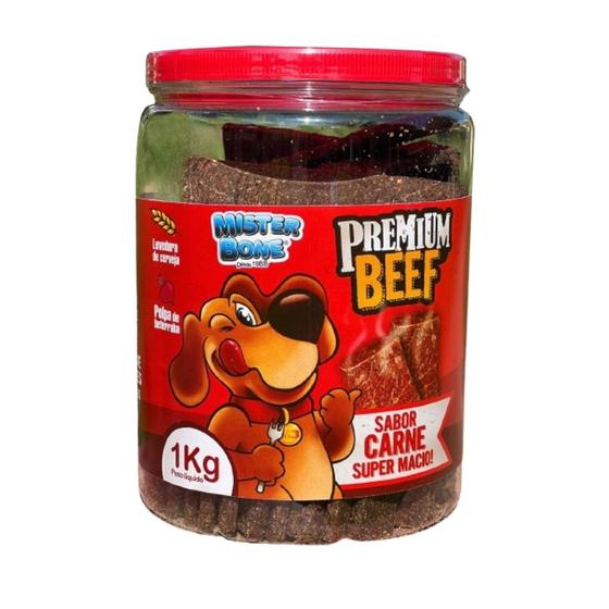 Imagem de Bifinho para Cães Premium Beef Sabor Carne Pote 1kg Mister Bone