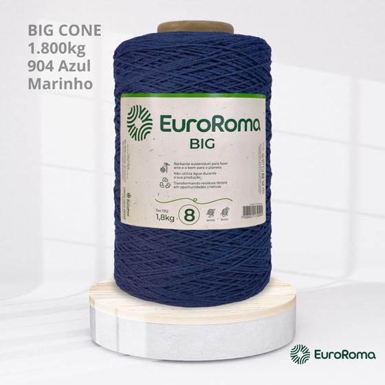 Imagem de Big Cone Barbante EuroRoma Azul Marinho 904 N.8 4/8 com 1.800kg