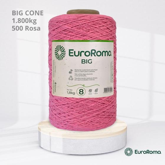 Imagem de Big Cone Barbante EuroRoma Rosa 500 N.8 4/8 com 1.800kg