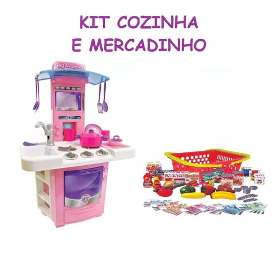 Big Cozinha Com Utensílios Para Pendurar E Panelas + Compras