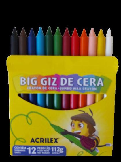Imagem de Big giz de cera Acrilex com 12 cores