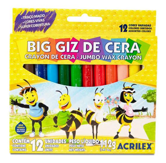 Imagem de Big Giz de Cera Multi ACRILEX - 12 cores - ACRILEX - 09111