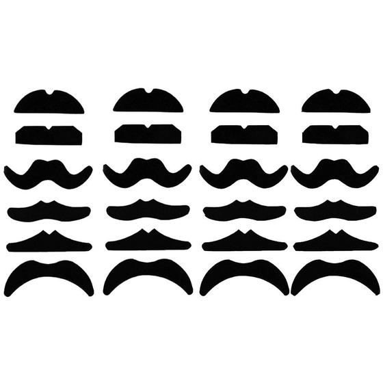 Imagem de Bigodes falsos Haawooky Black, 24 peças para festa à fantasia