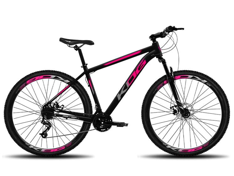 Imagem de Bike Aro 29 KOG 24v Freios Hidráulicos Preto Rosa e Cinza