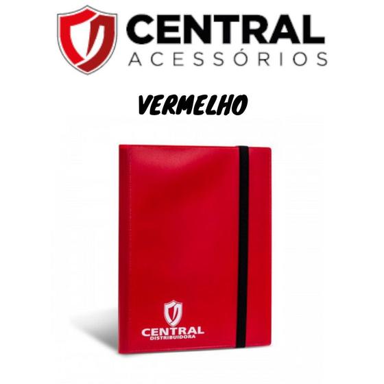 Imagem de Binder 3x3 Fichário Pasta 9 Bolsos - Central Álbum Cartas Pokemon Magic Para 360 Cartas Todas As Cores - Vermelho