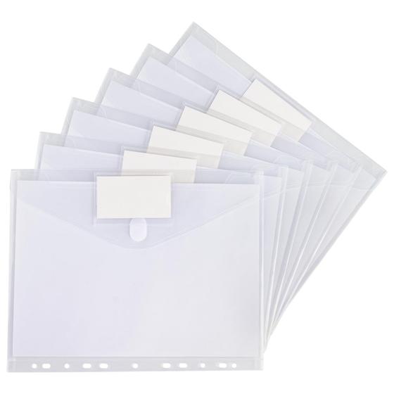 Imagem de Binder Folders Tamaki, pacote com 6 pastas transparentes, com fecho de tiras autocolantes