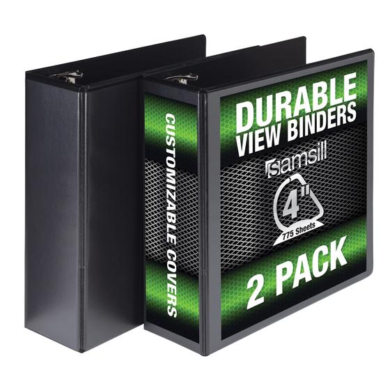 Imagem de Binder Samsill Durável de 4 Polegadas com Anel D de Trava - Pacote com 2