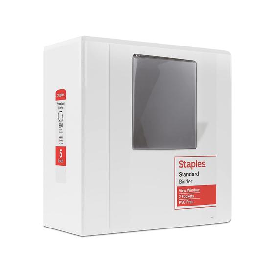 Imagem de Binder Staples 976179 Standard 5 polegadas D 3 Ring View White