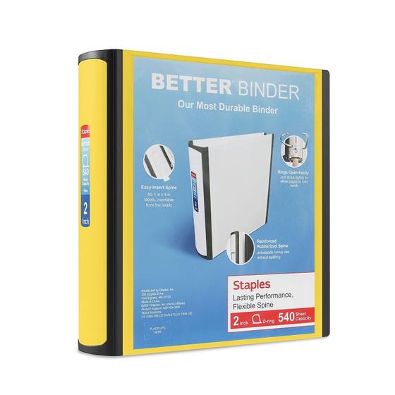 Imagem de Binder Staples Better 5cm Yellow contém 540 folhas