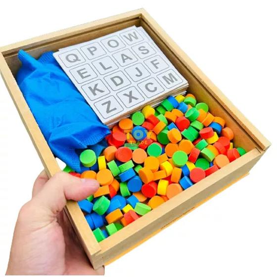 Imagem de Bingo de Letras Alfabeto Peças Em Madeira 281 peças