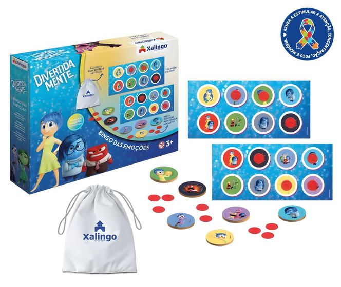 Imagem de Bingo Emoções Divertidamente 12 Cartas Jogo Infantil Disney