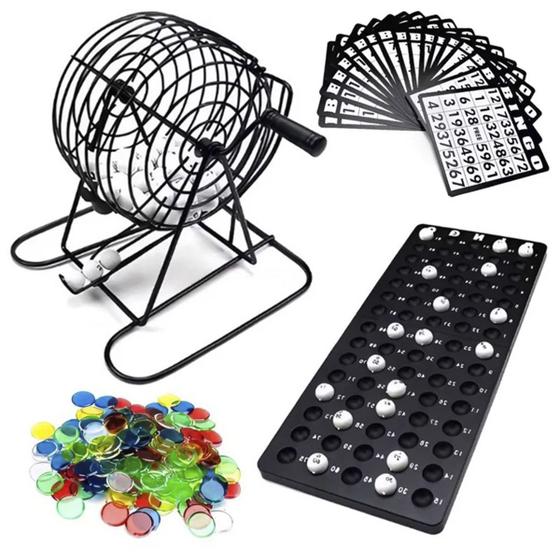 Imagem de Bingo Profissional Completo Grande Metal 75 Bolinhas Brinquedo Infantil