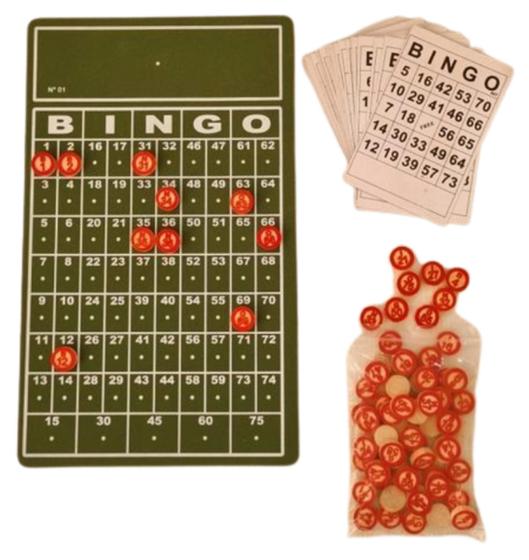 Imagem de Bingo Tabuleiro Com 75 Peças e 40 Cartelas Reutilizáveis