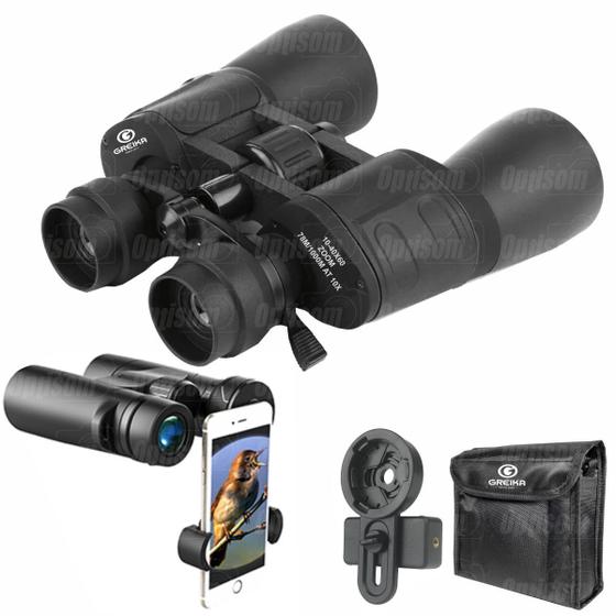 Imagem de Binóculo Longo Alcance Com Zoom 10-40x 60mm Greika Com Suporte Celular E Bolsa