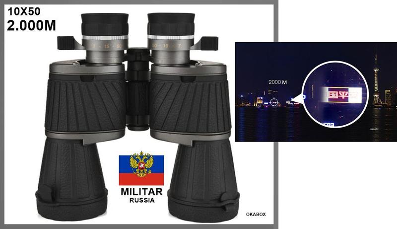 Imagem de Binóculos 10x50 Militar Rússia Telescópio de visão noturna de alta definição e alta potência