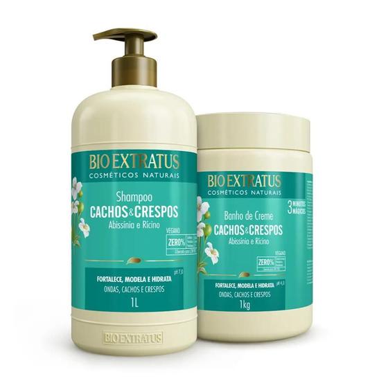 Imagem de Bio Extratus Cachos E Crespos Shampoo + Banho De Creme 1L/Kg