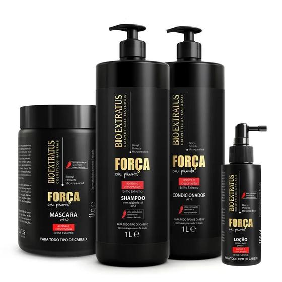 Imagem de Bio Extratus Força Com Pimenta Sh. Cond Máscara 1Kg + Loção