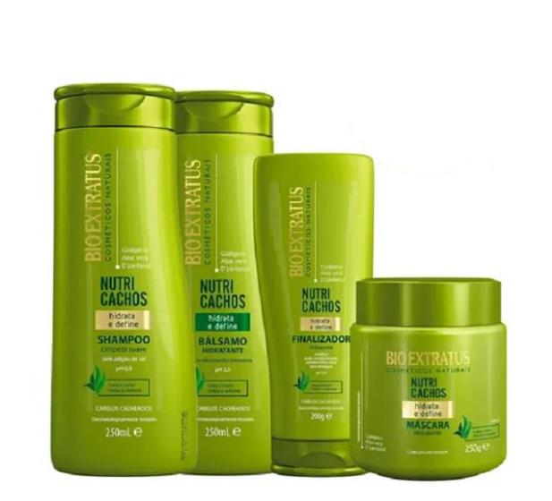 Imagem de Bio Extratus Nutri Cachos Shampoo+Condicionador+Mascara 250ml+Finalizador 200ml